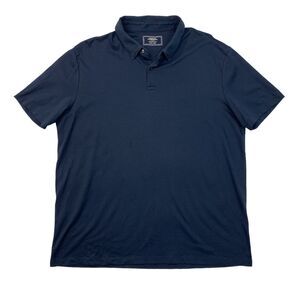 Charles Tyrwhitt Shirt Mens XL Extra Large Navy Polo Collared 3 Button Placket